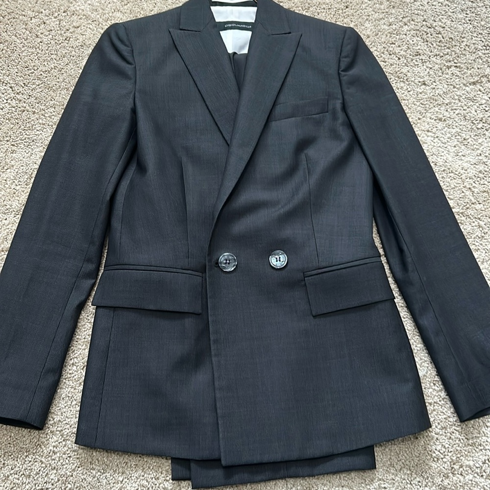 DSQUARED2 Black Double-Breasted Women's Blazer with Notch Lapel